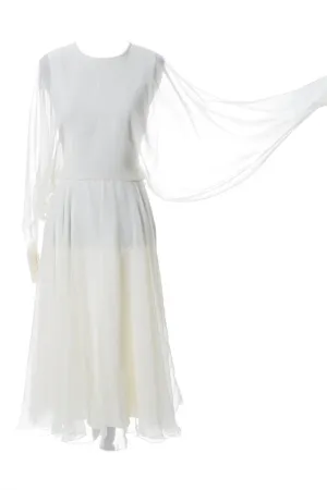 1970s John Bates Jean Varon Vintage Chiffon Dress