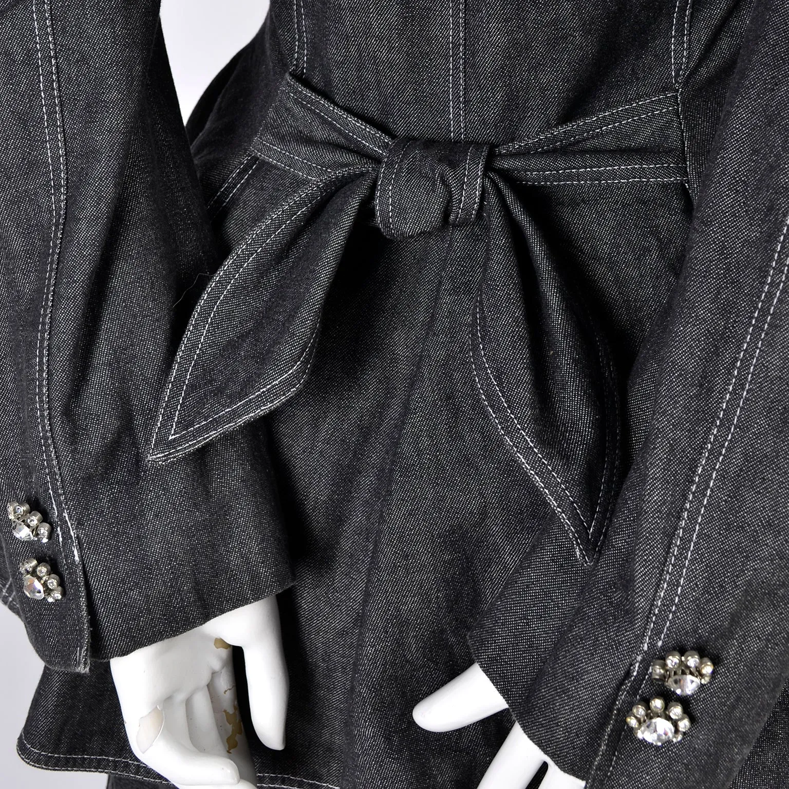 1980s Patrick Kelly Denim Shorts & Denim Jacket With Peplum