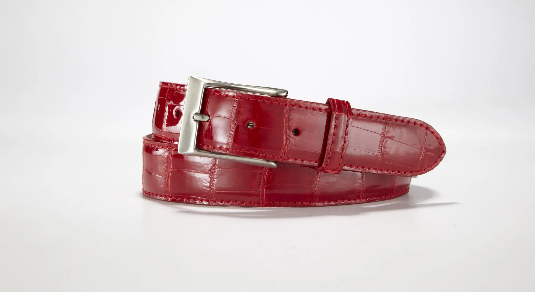 American Alligator Belt - Glossy 1 3/8" - 35mm (Sky Blue)