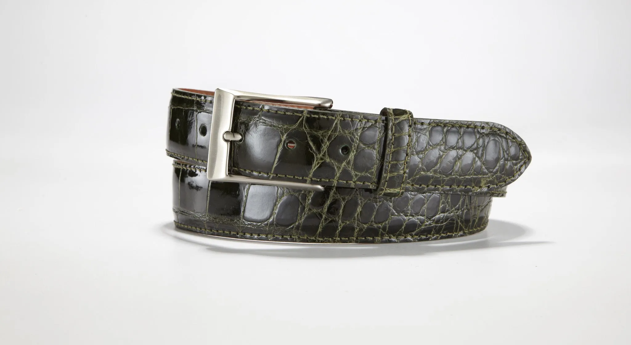 American Alligator Belt - Glossy 1 3/8" - 35mm (Sky Blue)