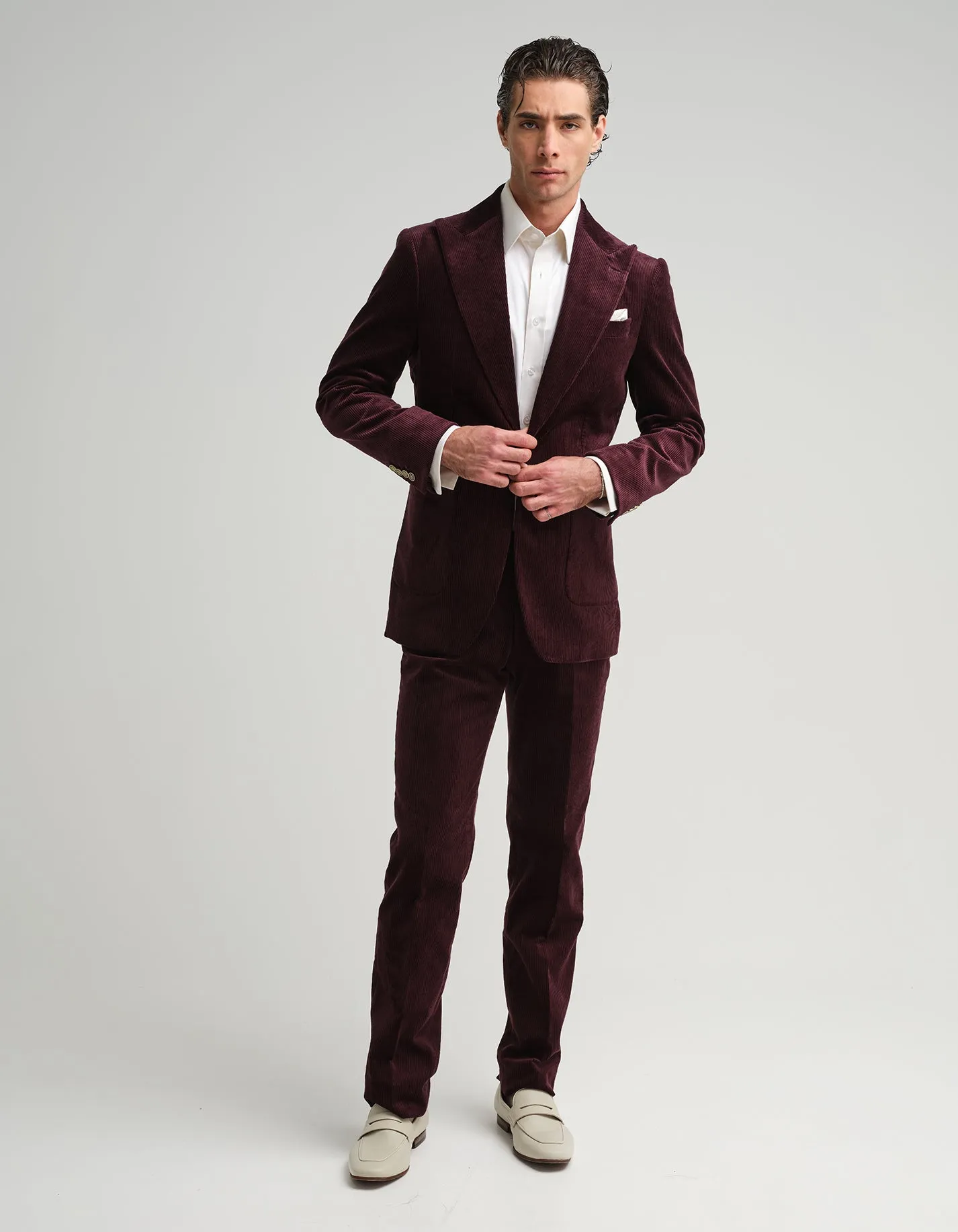 Aubergine Corduroy 2-Piece GOLD