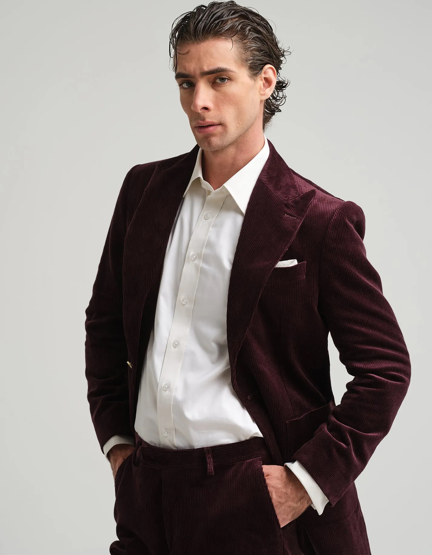 Aubergine Corduroy 2-Piece GOLD