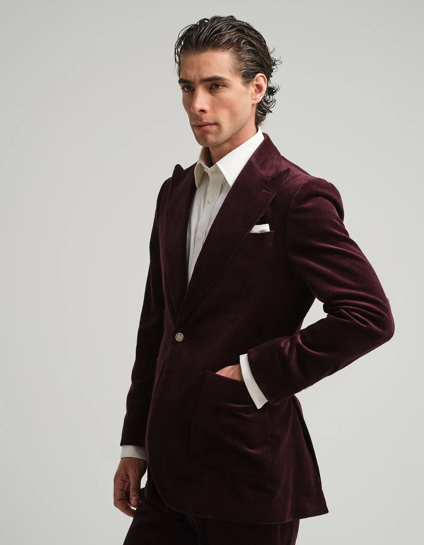 Aubergine Corduroy 2-Piece GOLD