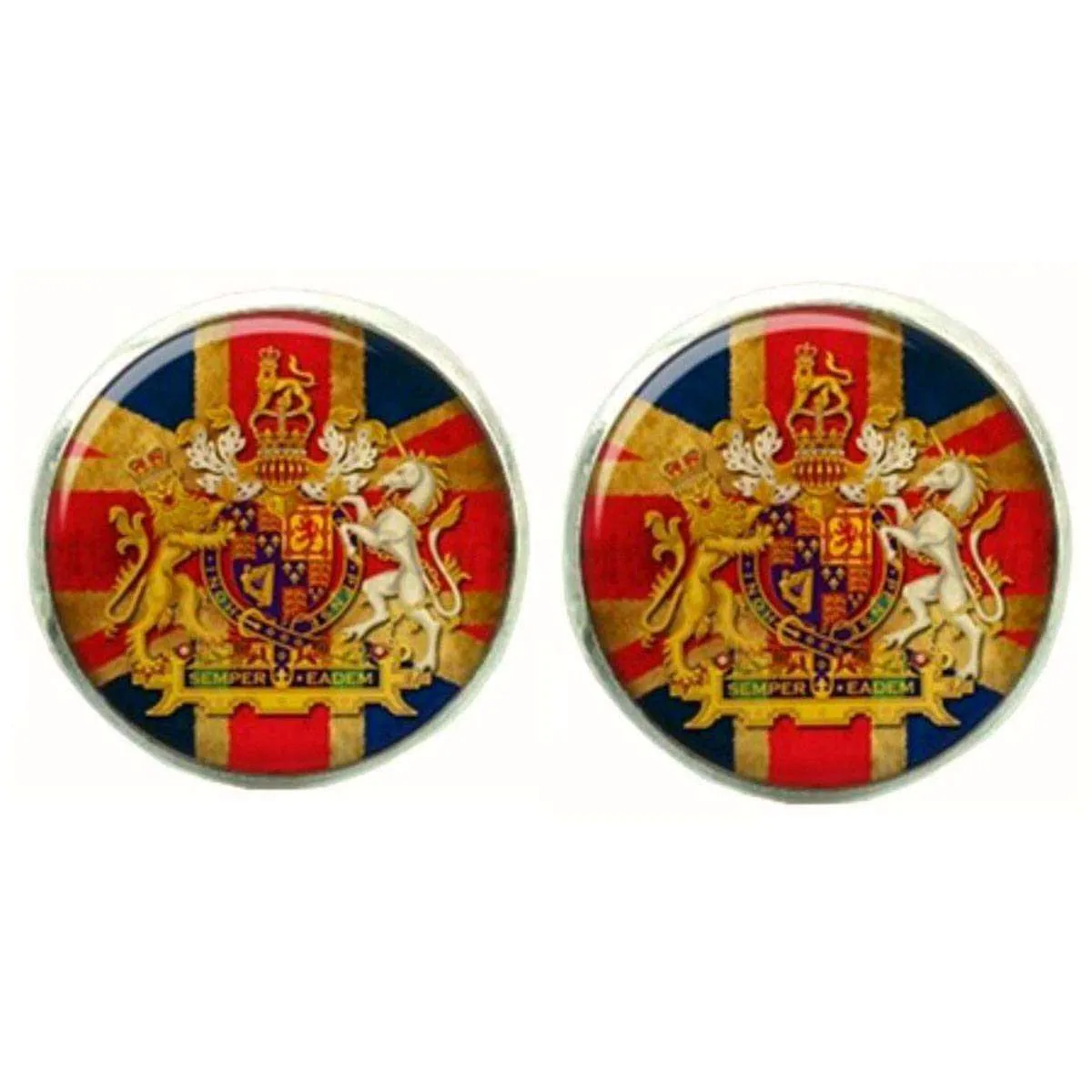 Bassin and Brown Vintage Union Jack Flag Cufflinks - Red/White/Blue
