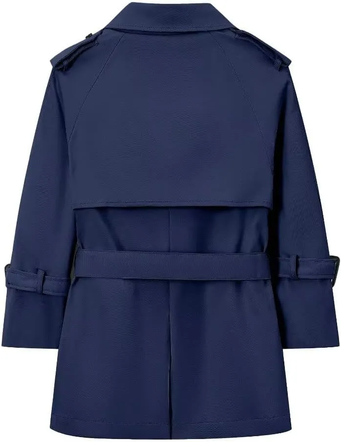 BINPAW Boy's Waterproof British Belted Trench Coat, 4-14 Years