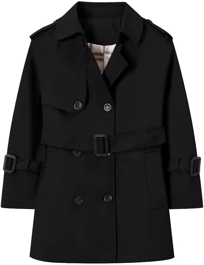 BINPAW Boy's Waterproof British Belted Trench Coat, 4-14 Years