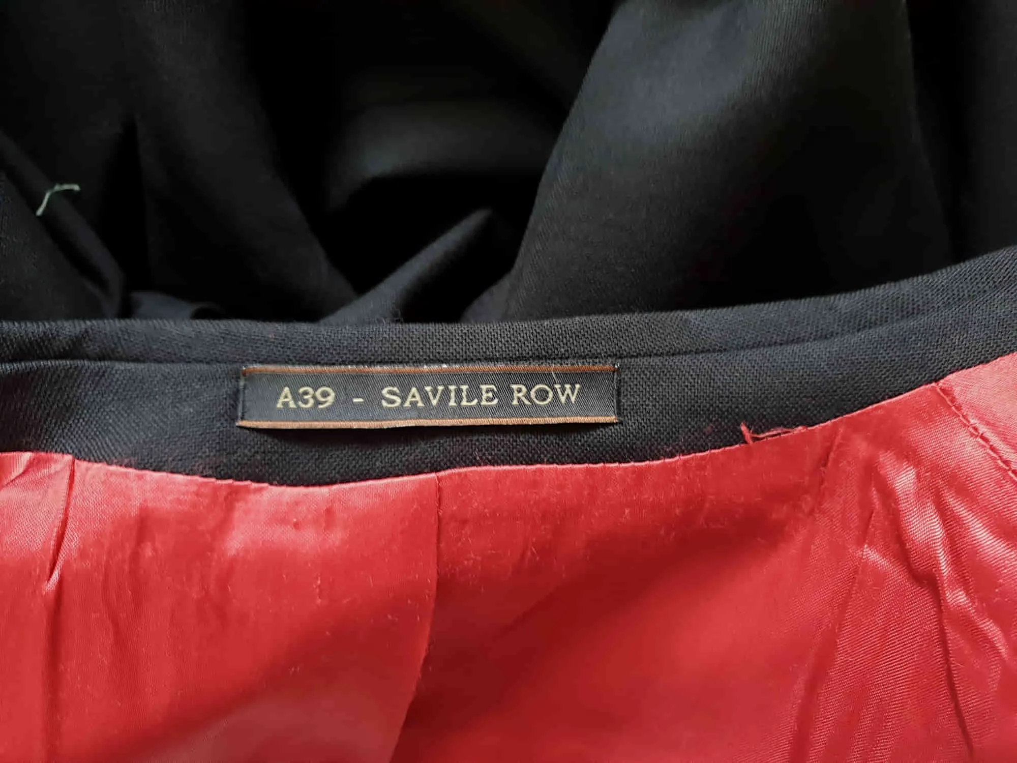 Black Savile Row Wool Jacket With Notched Lapels - 102R