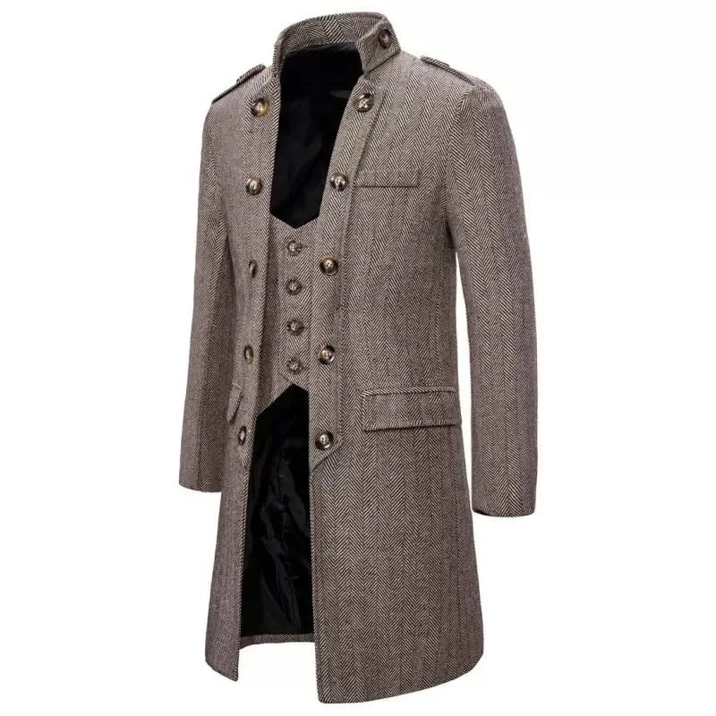 BRIDGERTON VINTAGE TWEED MENS SUIT - REGENCY MEN'S BROWN/GREY COAT -VINTAGE INSPIRED MENS COSTUME- PLUS SIZE