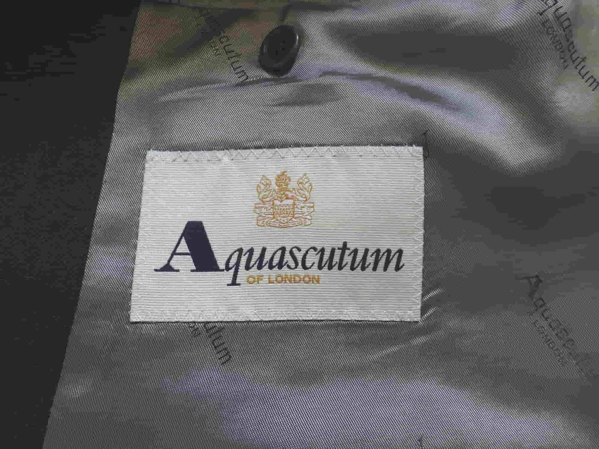 Charcoal Grey Wool Suit by Aquascutum - Size 42R