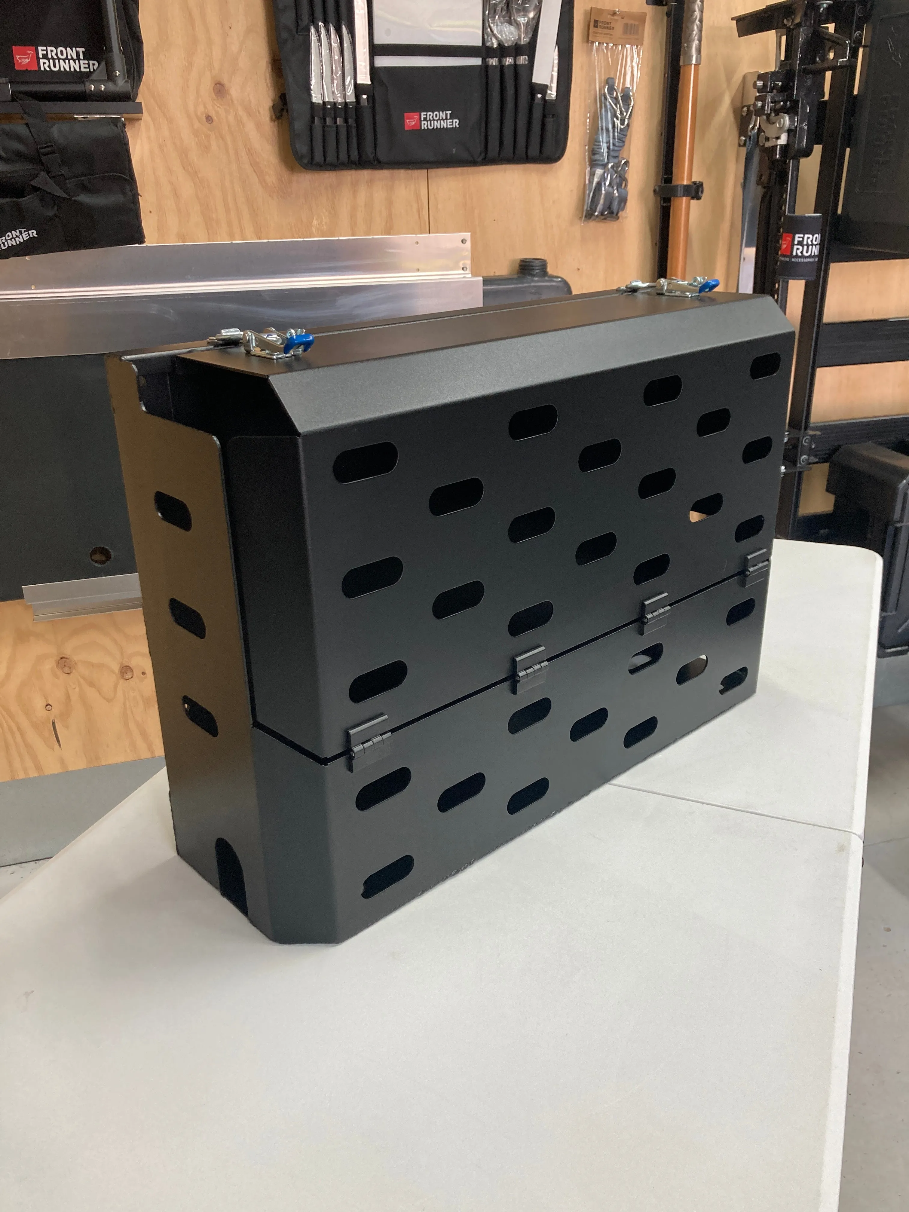 Double Jerry Can Holder / Storage Box - Black