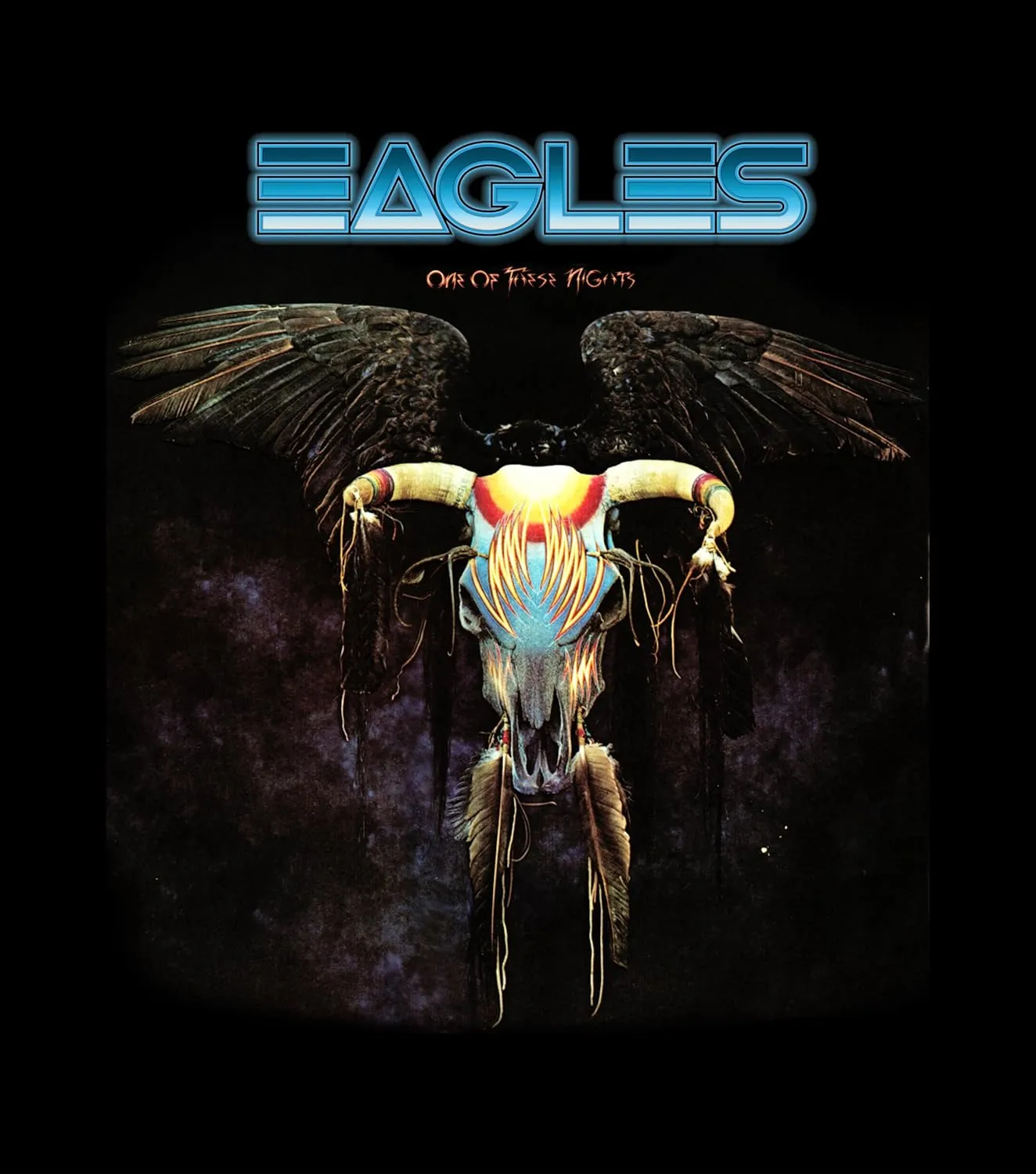 Eagles One of These Nights Adult Black Short Sleeve T Shirt 70s Classic Rock Vintage Style Graphic Tees