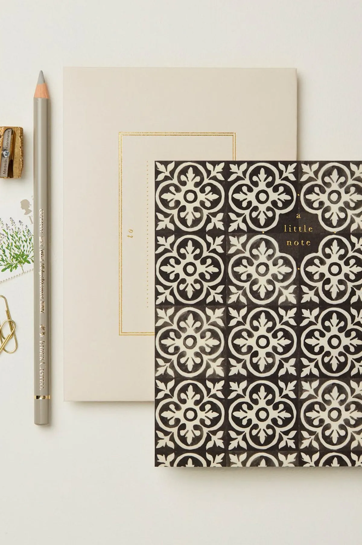 Ebony Tile Little Note Card