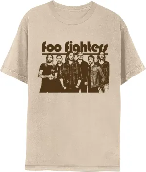 Foo Fighters Band Image Adult Natural Short Sleeve T Shirt Hard Rock Music Vintage Style Graphic Tees