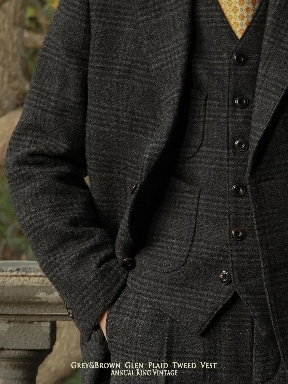 Glen Plaid Tweed Vest