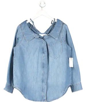 Good American Blue Denim Off-the-shoulder Shirt UK S