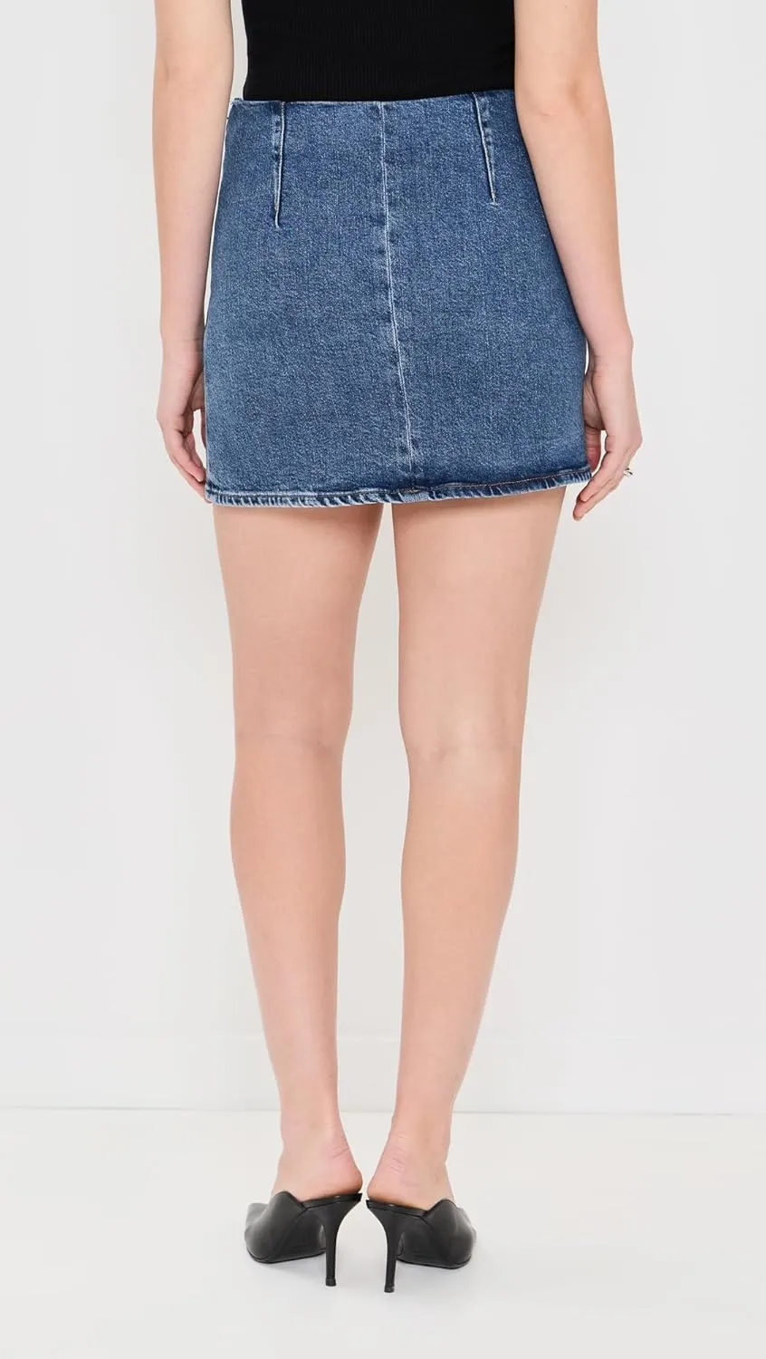 Good American Women's Denim Mini Skirt