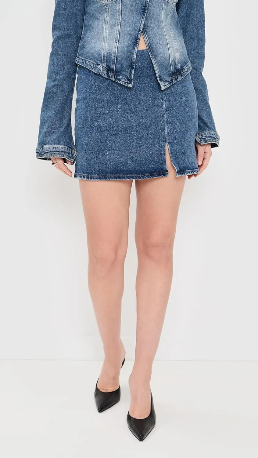 Good American Women's Denim Mini Skirt