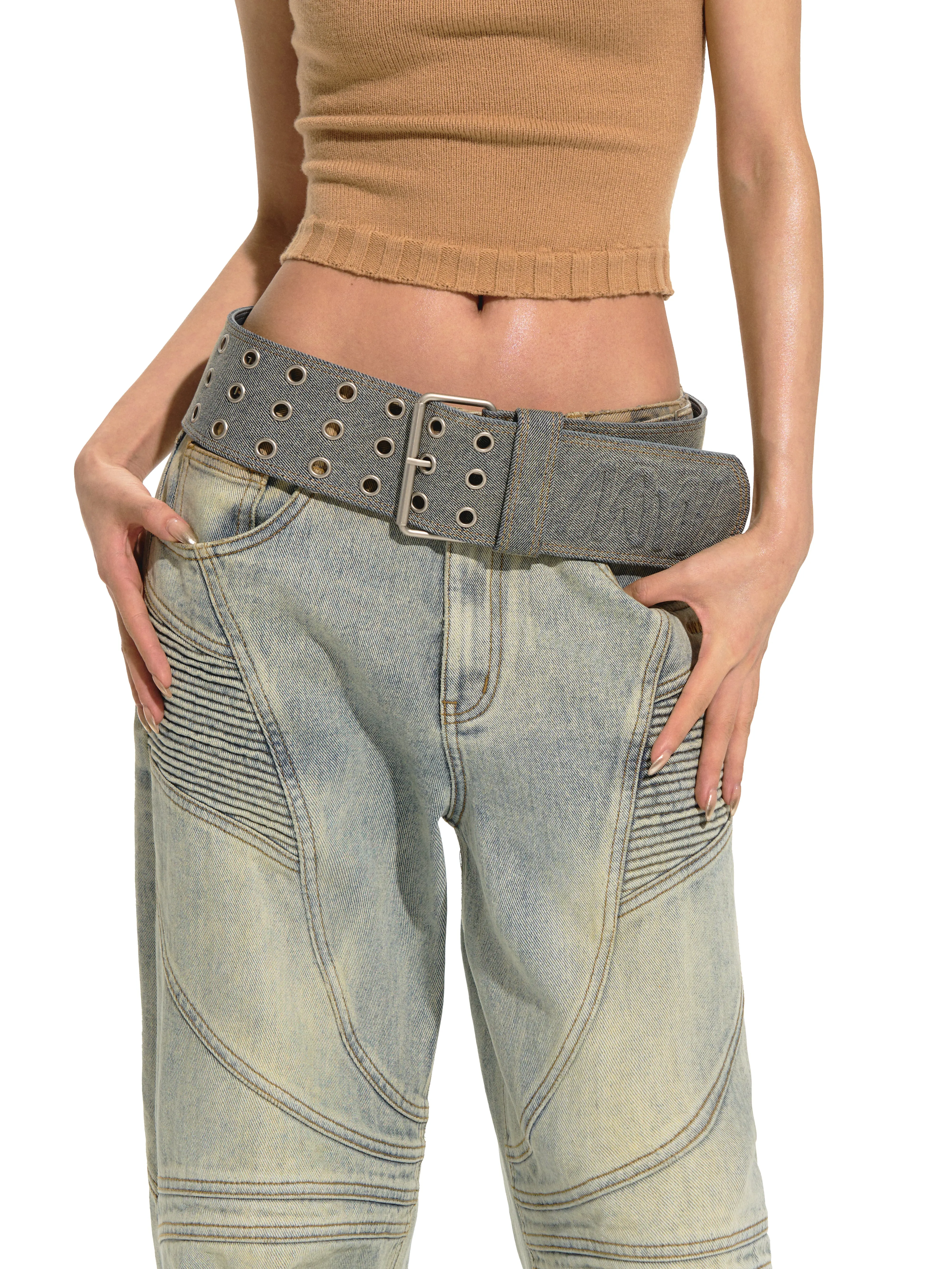 Mud Biker Denim Wide Belt