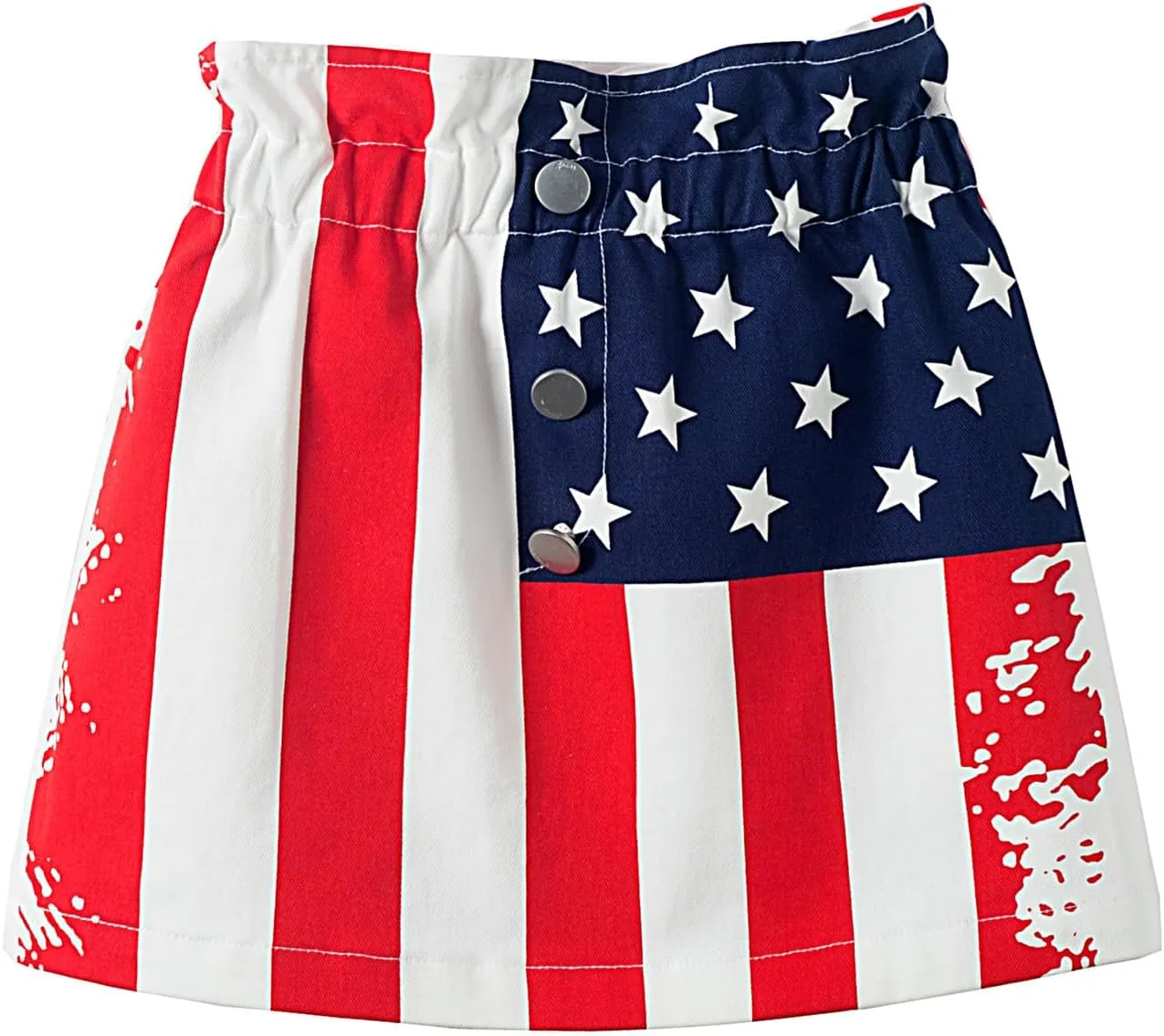 Mud Kingdom Girls Denim Skirt Ruffle Elastic Waist A-Lined Mini Skorts Summer
