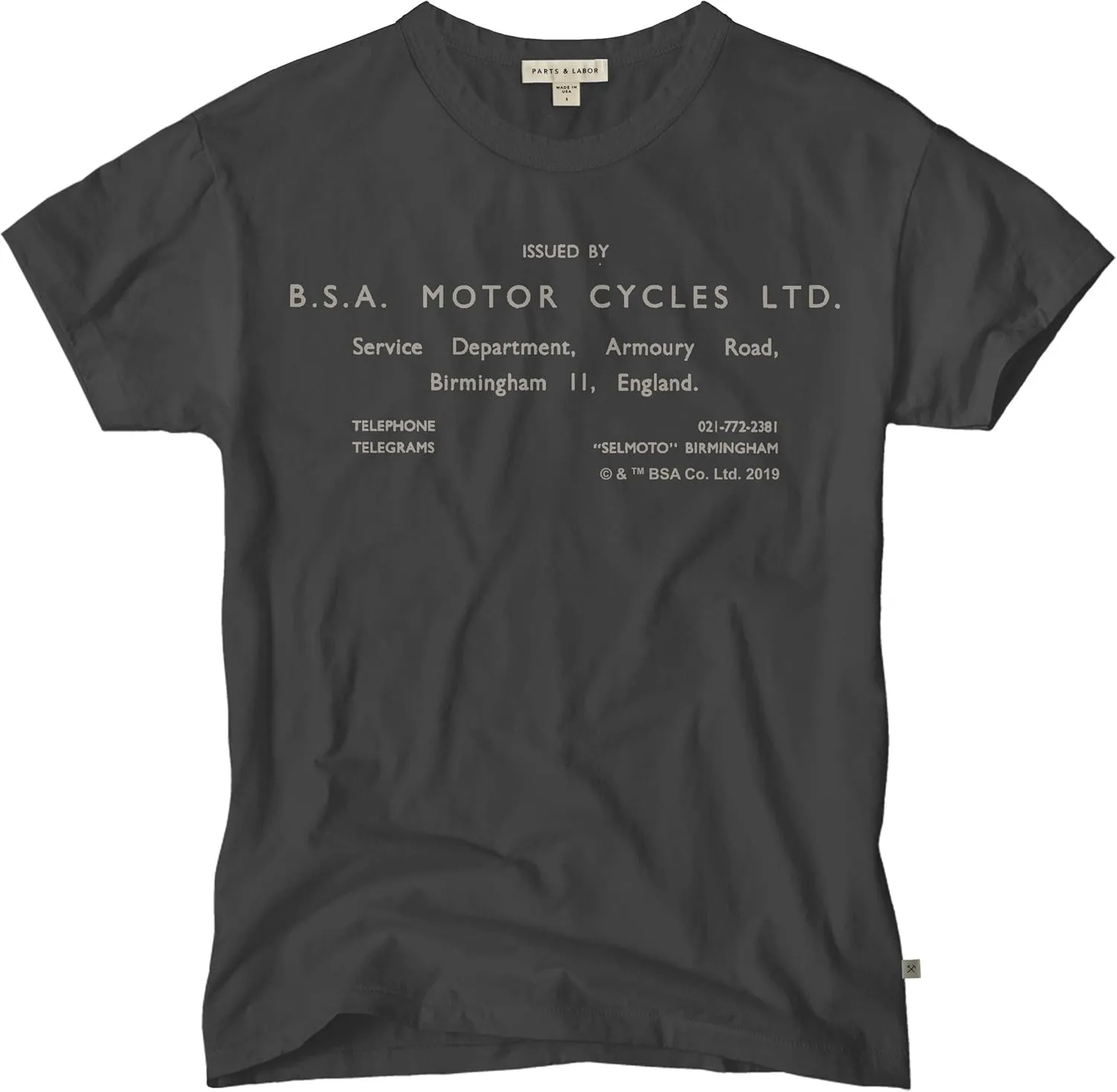 PARTS & LABOR Men's Vintage BSA Motorcycles Graphic T-Shirt