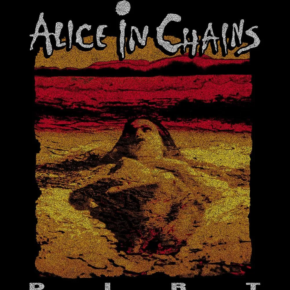 Premium Collection Alice in Chains Dirt Album Cover Black Mineral Wash Mens T Shirt 90s Music Graphic Tee