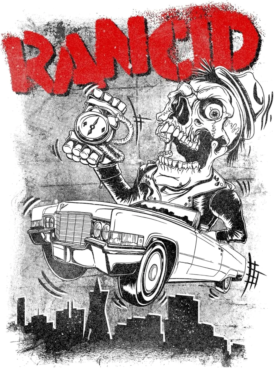 Rancid Band T Shirt Cadillac Adult White Short Sleeve American Punk Rock Band 90s Music Graphic Tees