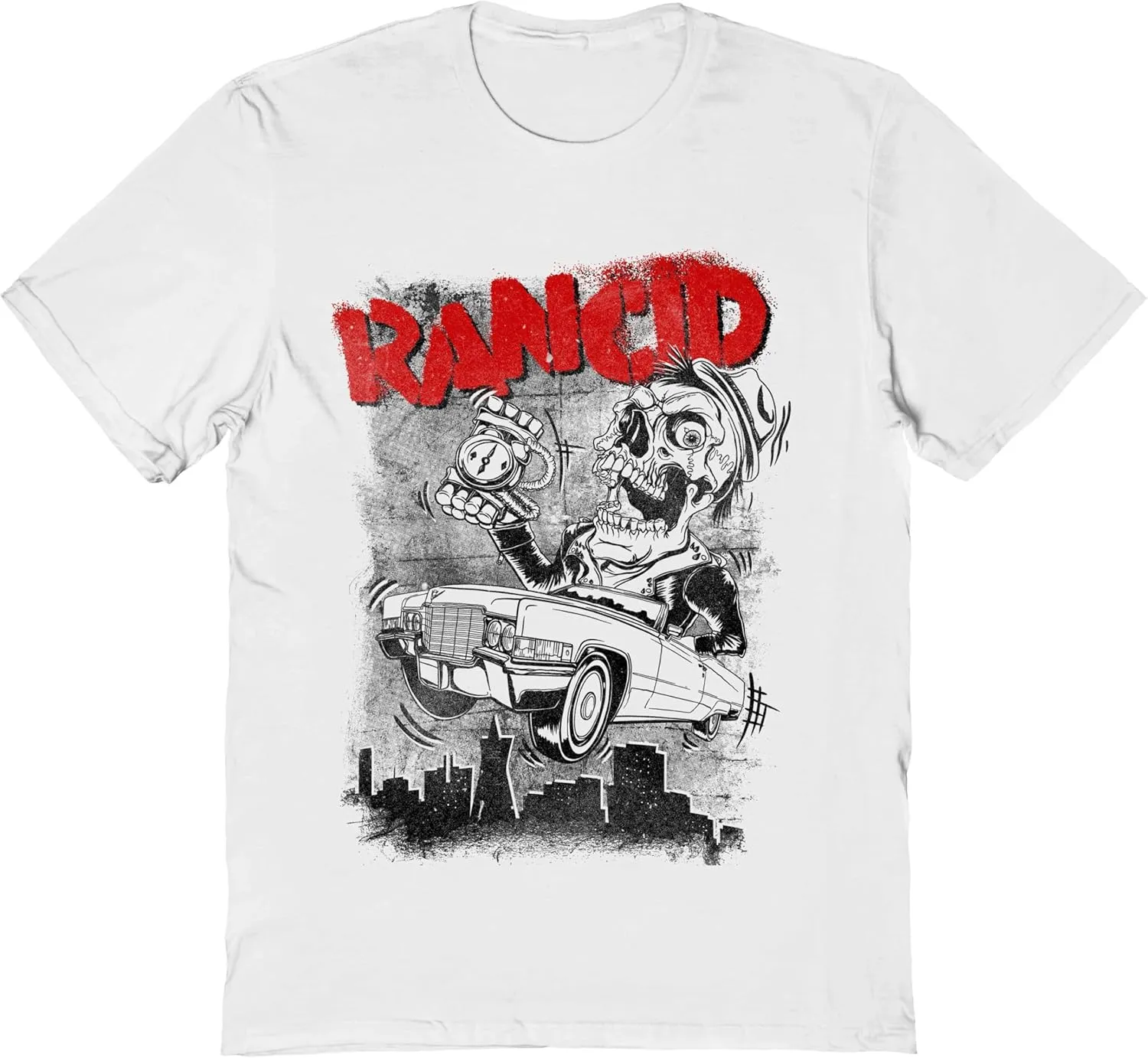 Rancid Band T Shirt Cadillac Adult White Short Sleeve American Punk Rock Band 90s Music Graphic Tees