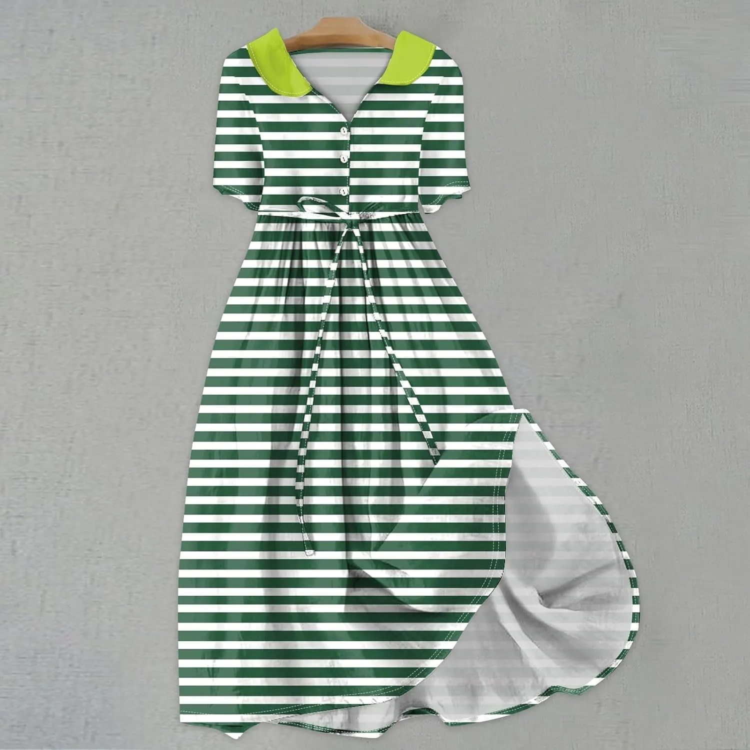 Spring Dresses for Women 2025 Maxi Dress Spring Summer Short Sleeve Tie Swing Swing