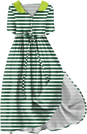 Spring Dresses for Women 2025 Maxi Dress Spring Summer Short Sleeve Tie Swing Swing