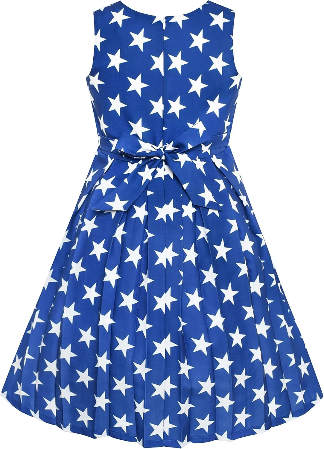 Sunny Fashion Girls Dress Color Block Contrast Bow Tie Everyday Party Size 4-14