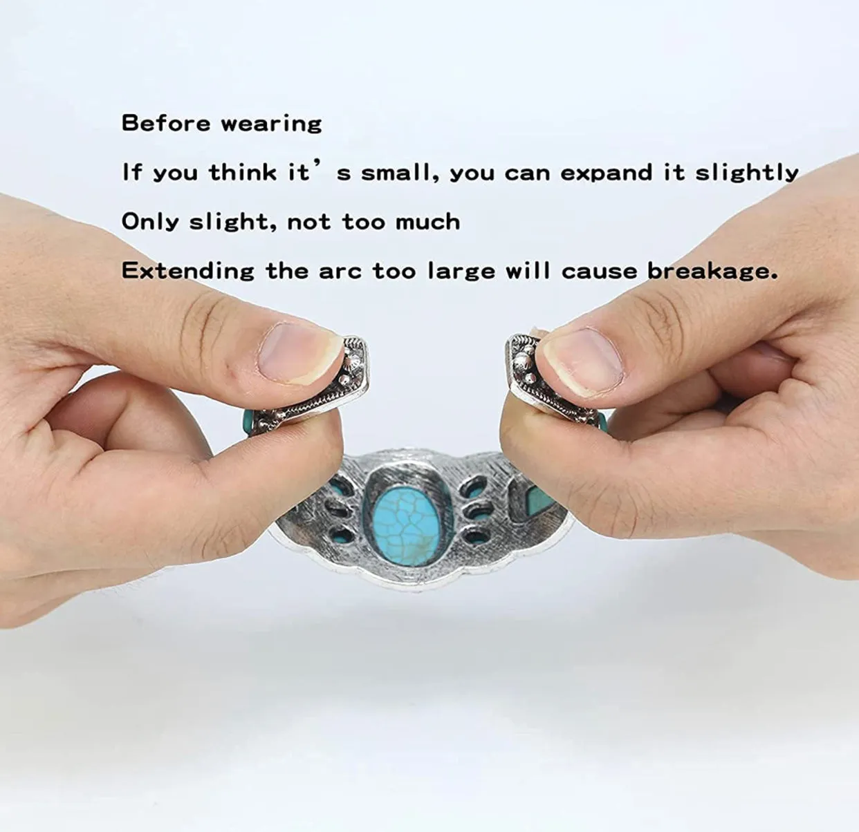 Unisex Antique Rgentium Plated Base Heart Compressed Turquoise Bracelet Cuff