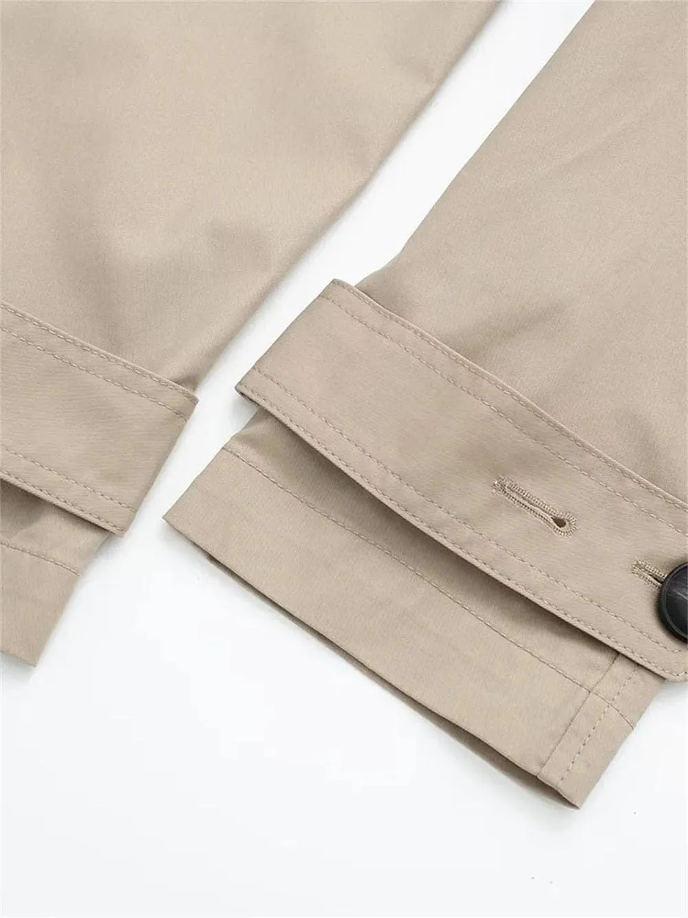Women With Belt Solid Double Breasted Trench Vintage Lapel Long Sleeves Solid Trenchcoats