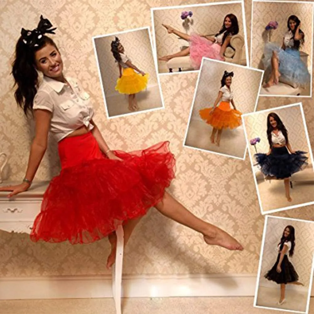 Women's 50s Vintage Petticoat Half Slip Tutu Underskirt 26" Crinoline Rockabilly