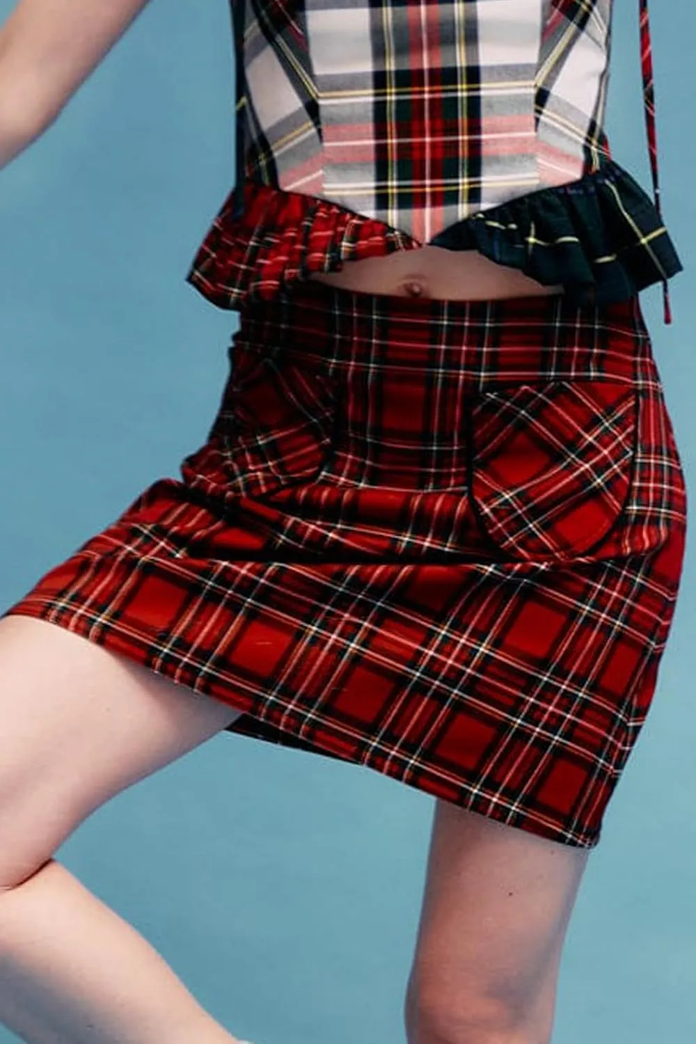 Women's Plaid Mini Pencil Skirt High Waist Bodycon Tartan Skirt Vintage Elegant Skirt