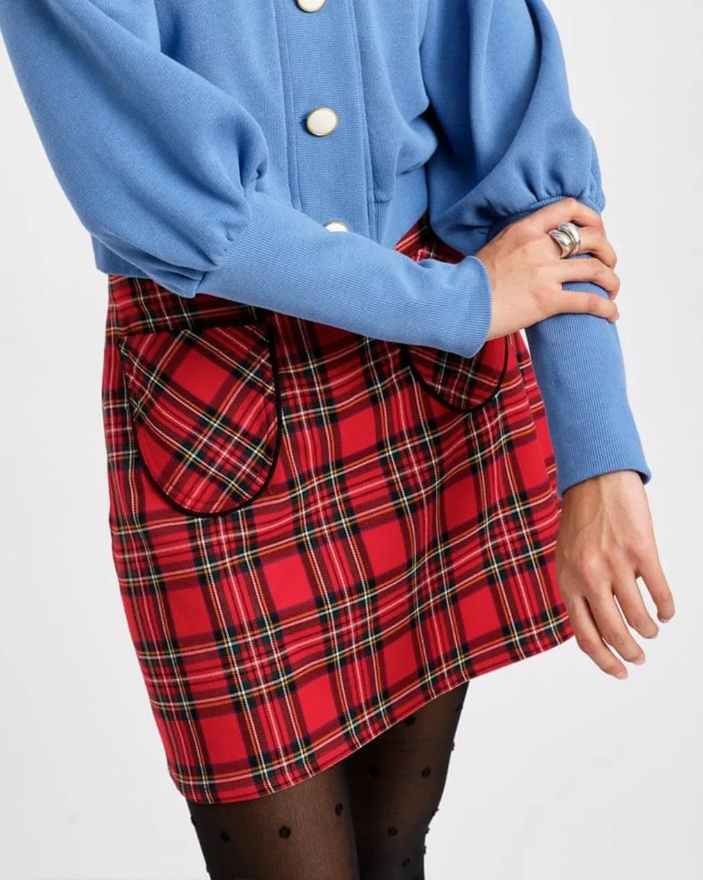 Women's Plaid Mini Pencil Skirt High Waist Bodycon Tartan Skirt Vintage Elegant Skirt
